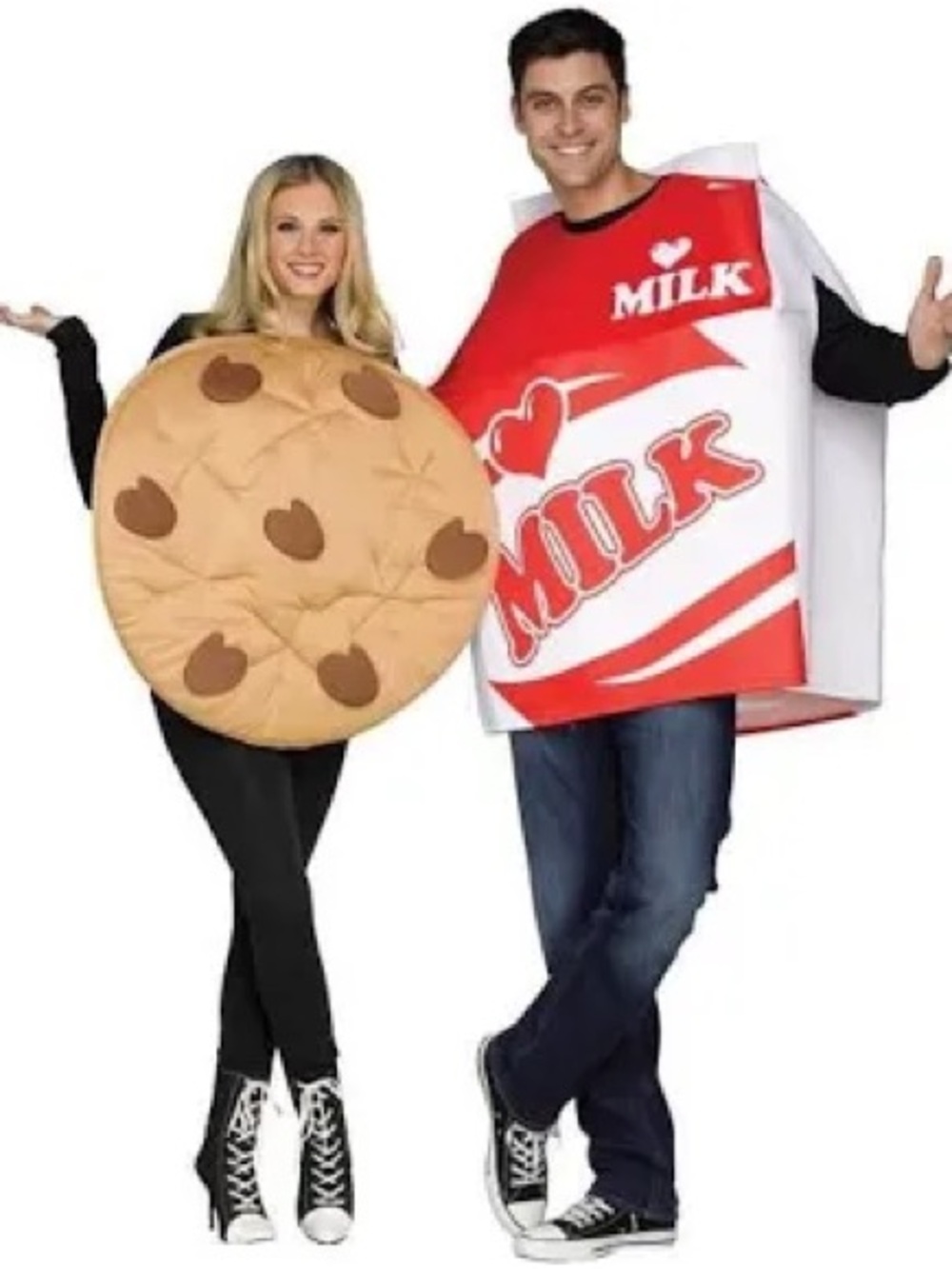 Couples Cookie and Milk Costume Set - Tan & Red Halloween